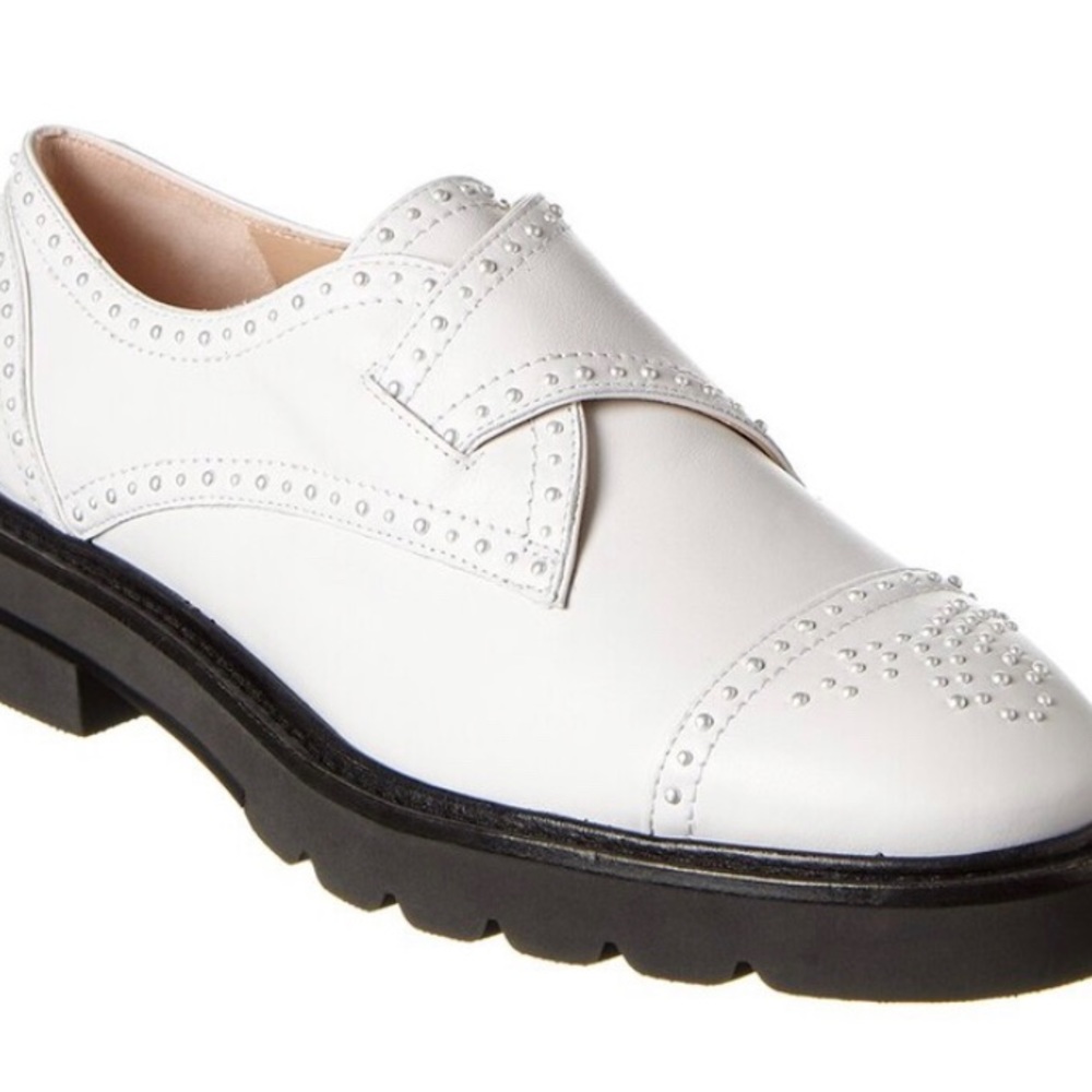 New in Box Stuart Weitzman Lug Sole Loafer w/ Pearl Embellishments